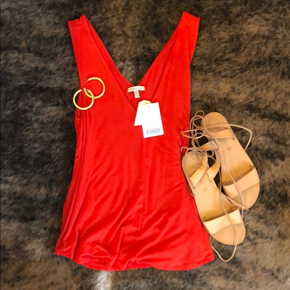 Red Anthropologie top